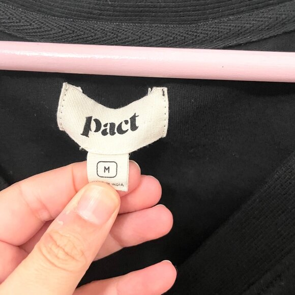 Pact Organic Cotton Airplane Button Tunic Black Size M - Picture 3 of 6